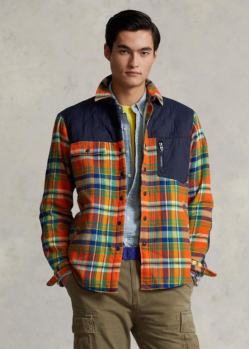 Camisas Polo Ralph Lauren Hombre Plaid Flannel Hybrid Overshirt Chile Multicolor YLVHG-7928